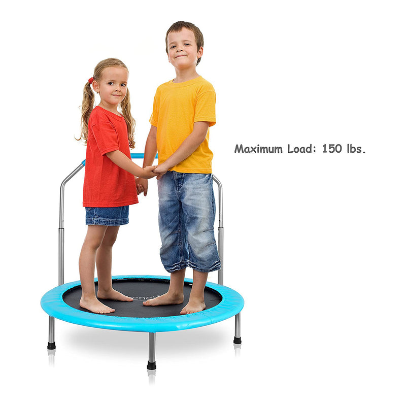 SereneLife 36 Inch Kids Indoor Outdoor Fitness Trampoline w/ Padded Frame Cover