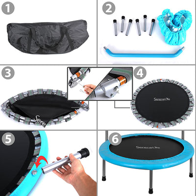 SereneLife 36 Inch Kids Fitness Trampoline w/ Padded Frame Cover (For Parts)
