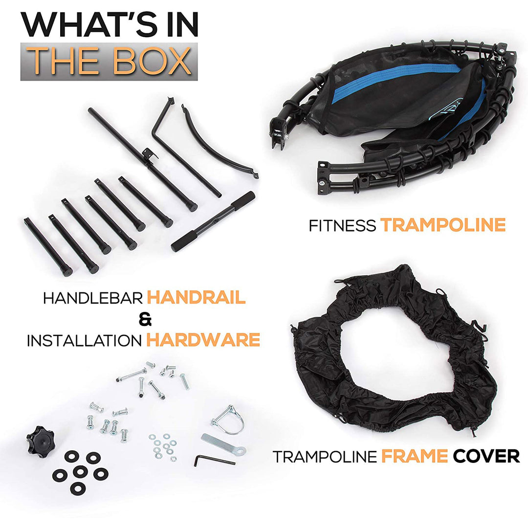 SereneLife 40 Inch Fitness Cardio Sports Trampoline with Handrail (Open Box) - VMInnovations