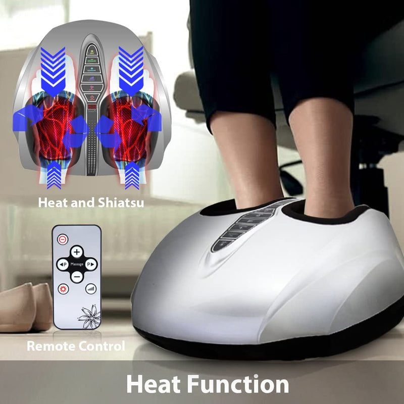 SereneLife Shiatsu Therapy Foot Massager with Remote Control, Silver (2 Pack)