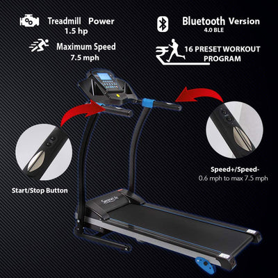 SereneLife Home Gym Fitness Equipment Smart Digital Folding Treadmill (2 Pack) - VMInnovations