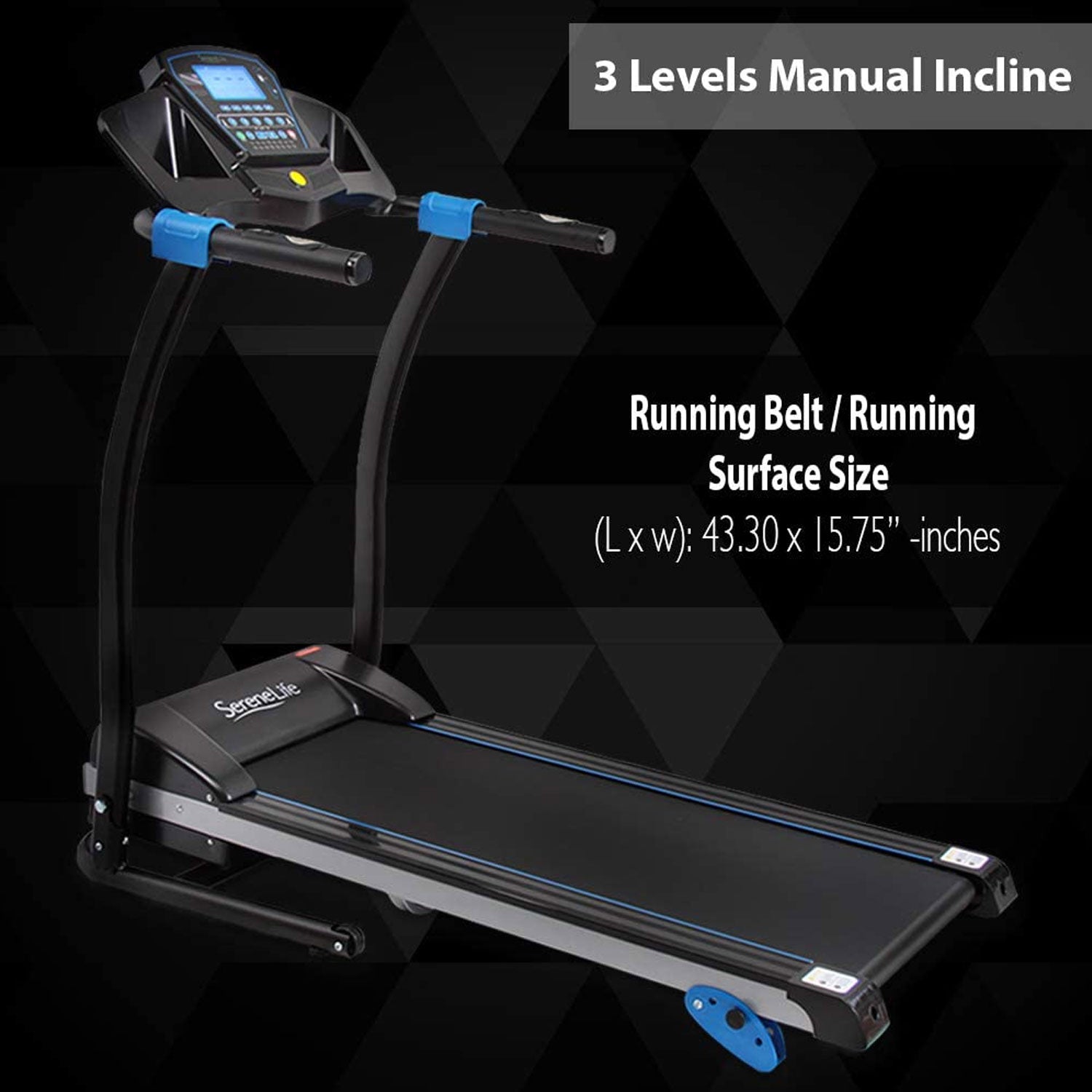 SereneLife Home Gym Fitness Equipment Smart Digital Folding Treadmill (4 Pack)