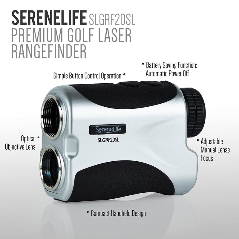 SereneLife Laser Range Yardage Hunt Distance Meter w/ Golf Bag Push Cart Holder
