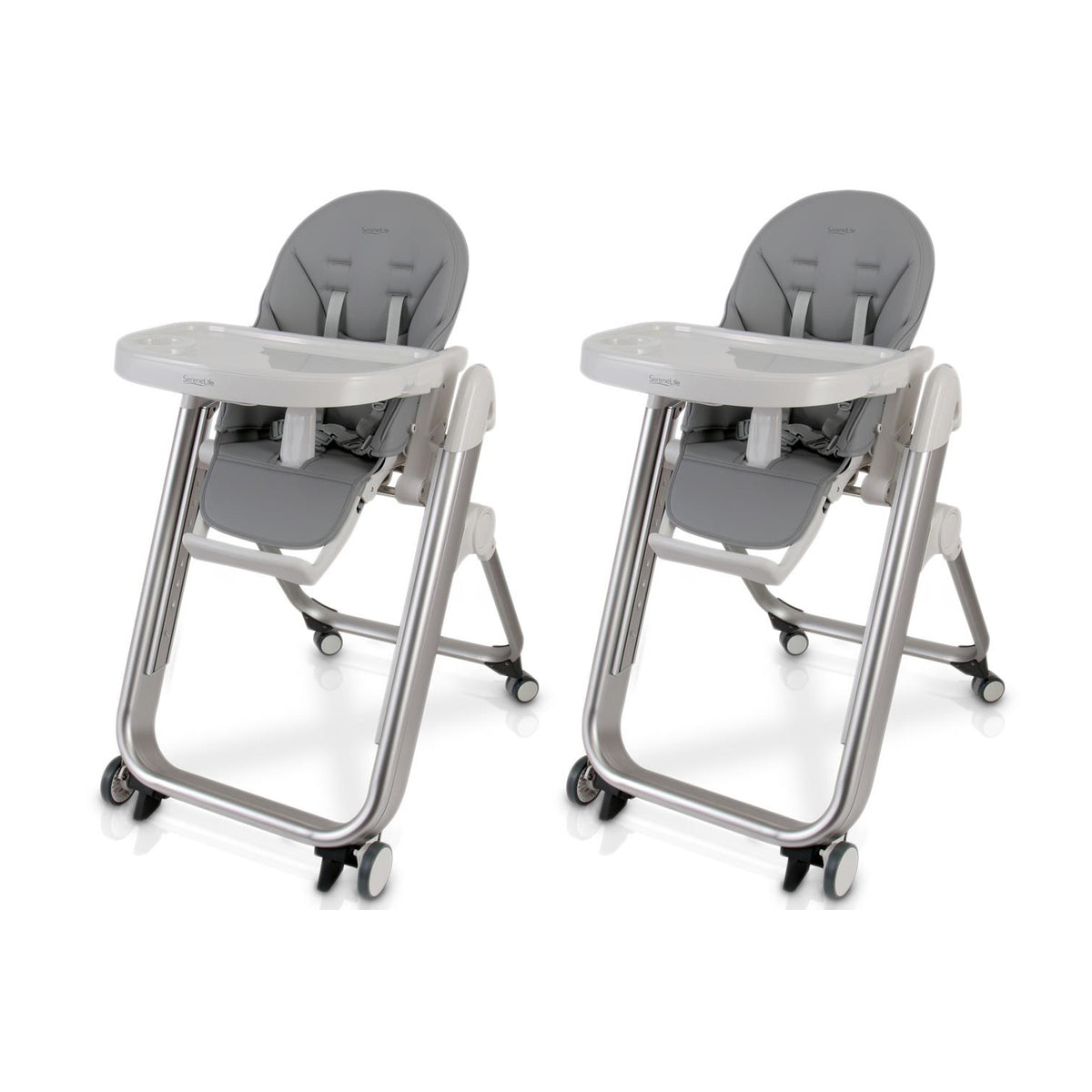 SereneLife SLHC62 Baby Toddler Booster Seat Feeding High Chair, Gray (2 Pack) - VMInnovations