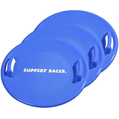 Slippery Racer Downhill Pro 26 Inch Saucer Disc Winter Snow Sled, Blue (6 Pack) - VMInnovations