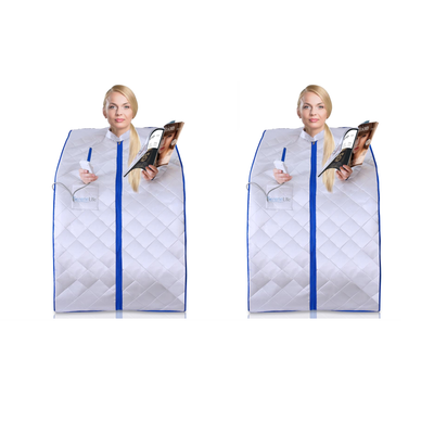 SereneLife Portable Infrared Home Spa Steam Sauna with Foot Heating Pad (2 Pack)