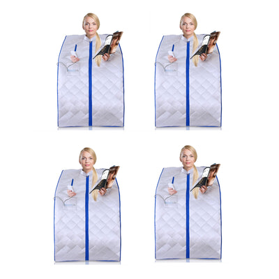 SereneLife Portable Infrared Home Spa Steam Sauna with Foot Heating Pad (4 Pack)