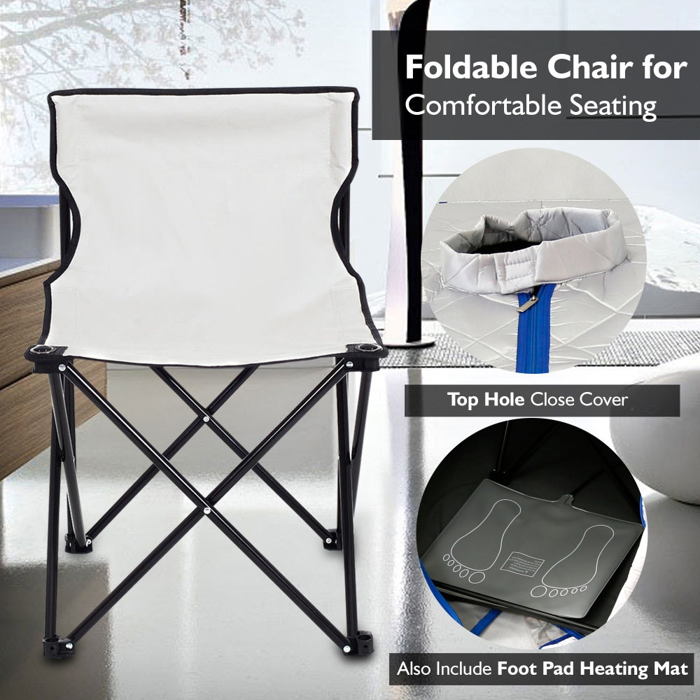 SereneLife Portable Infrared Home Spa 1 Person Steam Sauna with Foot Heating Pad - VMInnovations