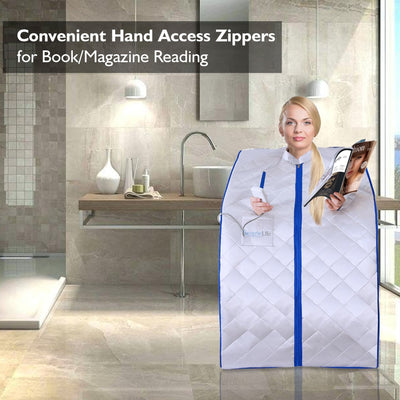 SereneLife Portable Infrared Home Spa Steam Sauna with Foot Heating Pad (2 Pack)