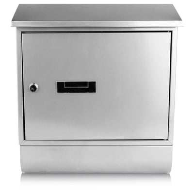 SereneLife Indoor Outdoor Metal Wall Mount Secure Locking Mailbox, Silver