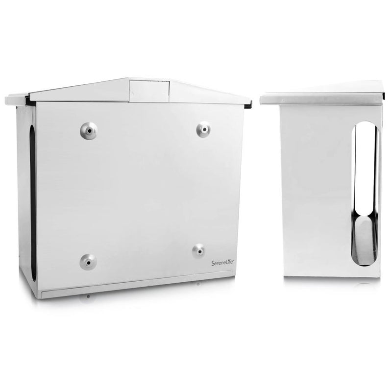 SereneLife Indoor Outdoor Metal Wall Mount Secure Lock Mailbox, Silver (4 Pack)