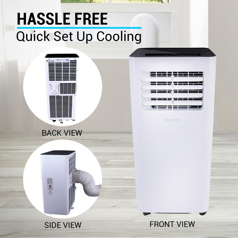 SereneLife SLPAC105W 300 Square Feet 10000 BTU Portable Air Conditioner w/Remote