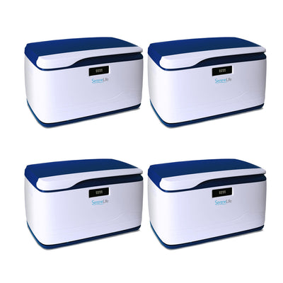 SereneLife Heavy Duty Safety and Security Locking Storage Container Bin (4 Pack)