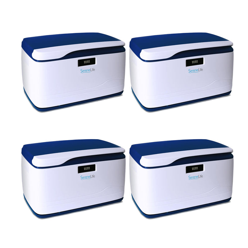 SereneLife Heavy Duty Safety and Security Locking Storage Container Bin (4 Pack)
