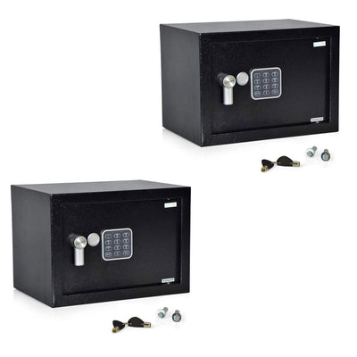 SereneLife Fireproof Electronic Digital Combination Safe Box with Keys (2 Pack)