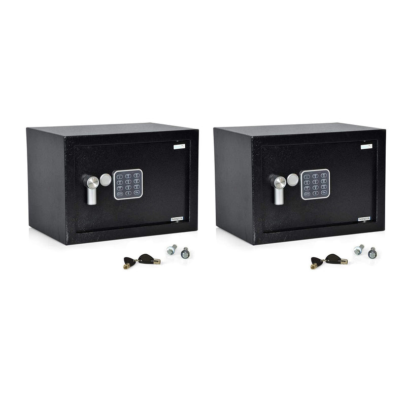 SereneLife SLSFE14 Fireproof Digital Combination Safe Box with Keys (2 Pack)