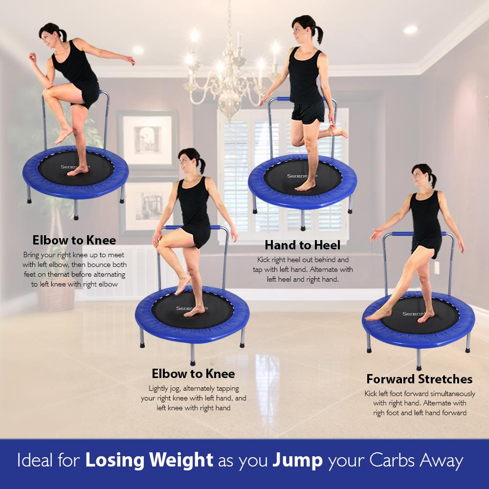 SereneLife 36 Inch Portable Elastic Jumping Sports Trampoline, Kids Size (Used) - VMInnovations