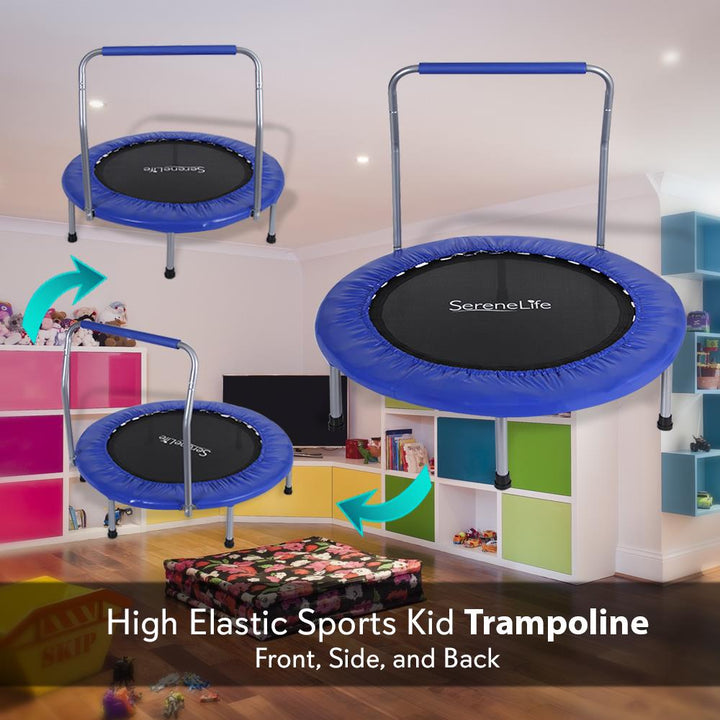 SereneLife 36 Inch Portable Highly Elastic Jumping Sports Trampoline, Kids Size