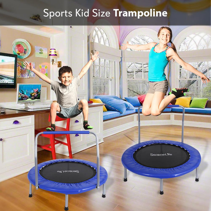 SereneLife 36 Inch Portable Elastic Jumping Sports Trampoline, Kids Size (Used)