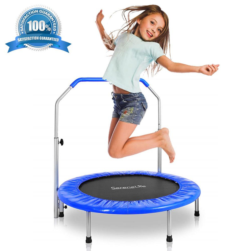 SereneLife 36 Inch Portable Elastic Jumping Sports Trampoline, Kids Size (Used)