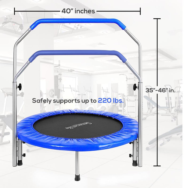 SereneLife 40 Inch Portable Highly Elastic Jumping Sports Trampoline, Adult Size