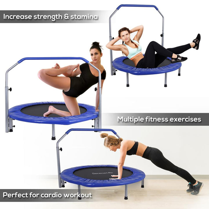 SereneLife 40 Inch Highly Elastic Jumping Sports Trampoline, Adult Size (Used)