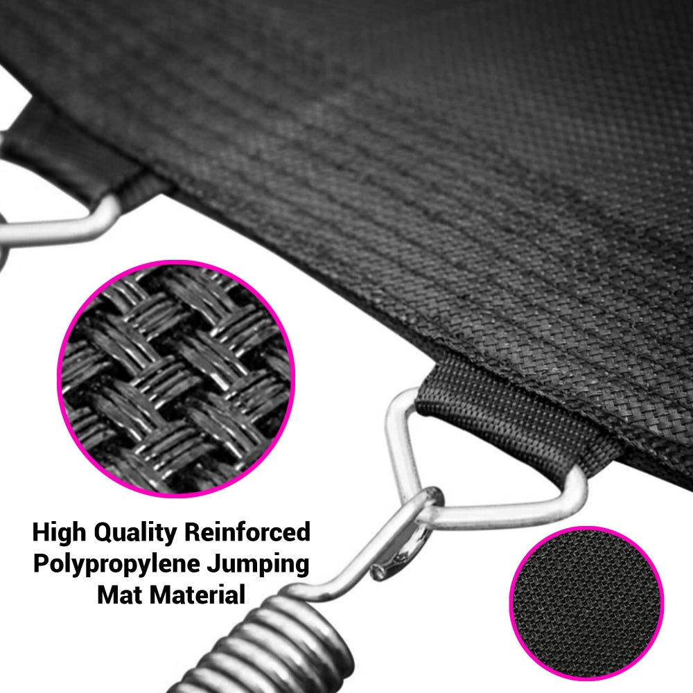 SereneLife 10 Foot Outdoor Trampoline and Safety Net for Kids, Pink (2 Pack) - VMInnovations