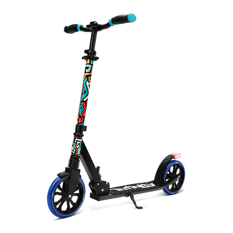 SereneLife Folding Kick Scooter with Big Wheels for Kids, Graffiti (For Parts)