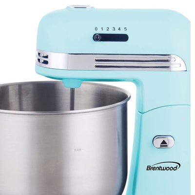 Brentwood SM-1162BL 250 Watt 5 Speed 3.5 Quart Baking Stand Mixer, Blue (Used) - VMInnovations