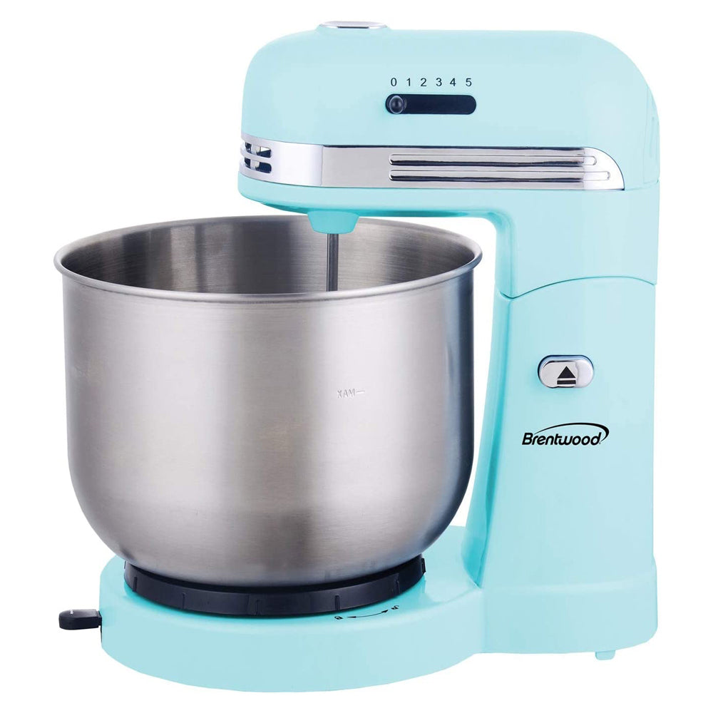 Brentwood SM-1162BL 250 Watt 5 Speed 3.5 Quart Baking Stand Mixer, Blue (Used) - VMInnovations
