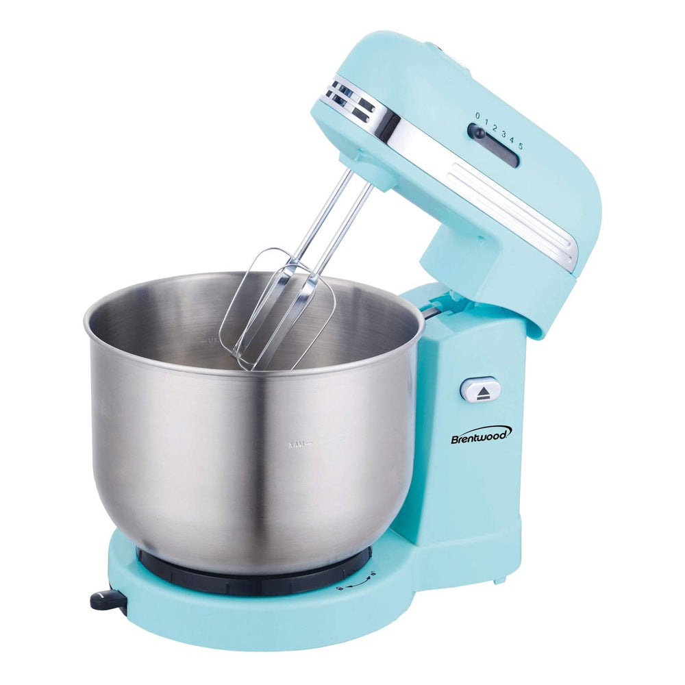 Brentwood SM-1162BL 250 Watt 5 Speed 3.5 Quart Baking Stand Mixer, Blue (Used) - VMInnovations