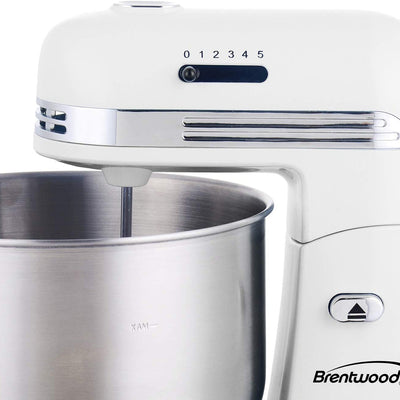 Brentwood SM-1162W 5 Speed 3.5qt Kitchen Baking Stand Mixer, White (Used) - VMInnovations