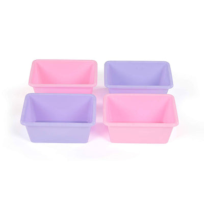 Tot Tutors  Plastic Storage Container Bins, Pink/Purple & Blue/Teal  (Set of 8)