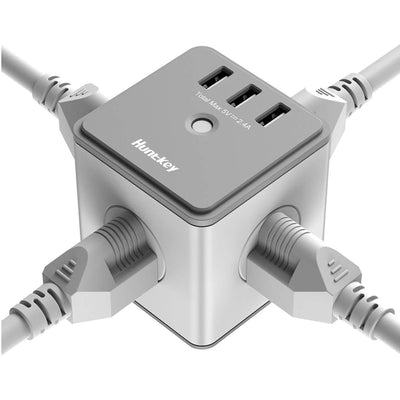 Huntkey SMC007 Surge Protecting Outlet Extender w/ AC Plugs & USB Ports (4 Pack)