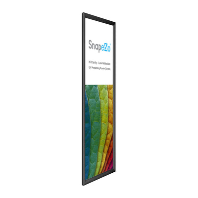 SnapeZo Aluminum Metal Front Loading Snap Poster Frame, Black, 10 x 29 Inches
