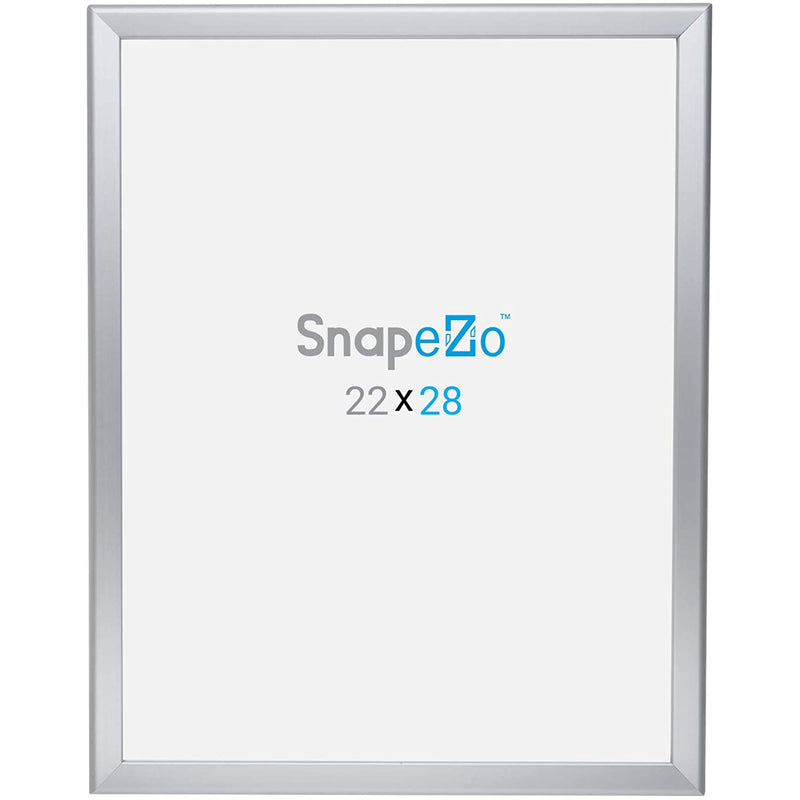 SnapeZo Aluminum Metal Front Loading Snap Poster Frame, Silver, 22 x 28 Inches