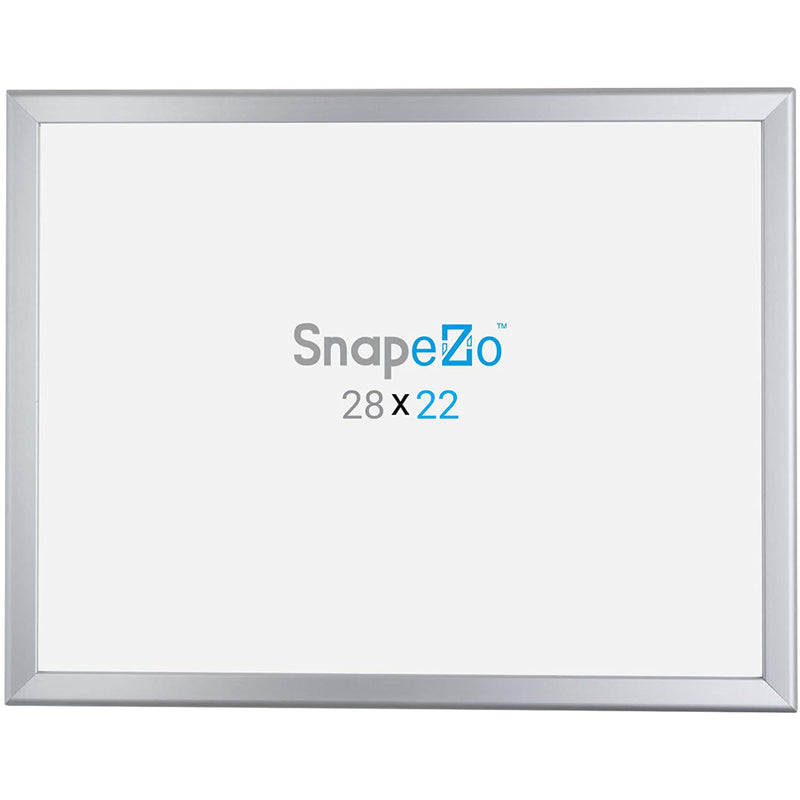 SnapeZo Aluminum Metal Front Loading Snap Poster Frame, Silver, 22 x 28 Inches