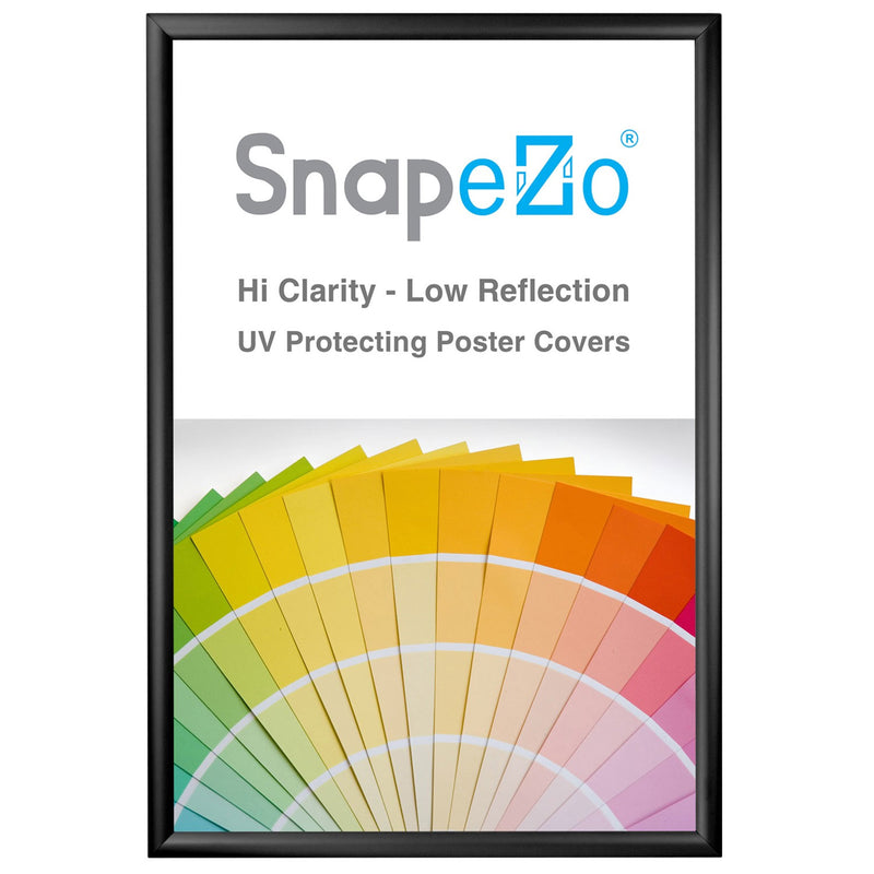SnapeZo Aluminum Metal Front Loading Snap Poster Frame, Black, 23 x 35 Inches