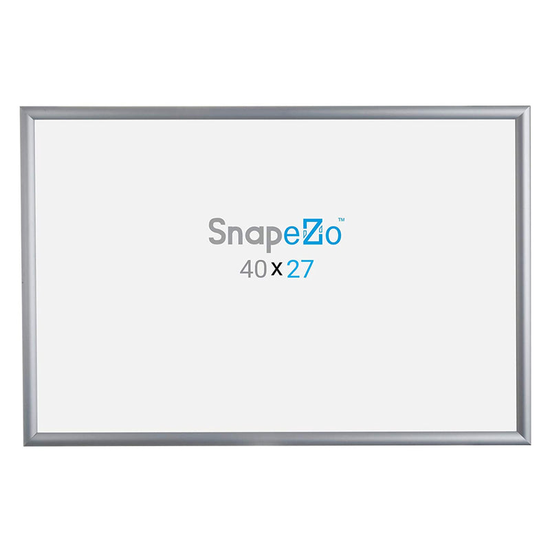 SnapeZo Aluminum Metal Front Loading Snap Poster Frame, Silver, 27 x 40 inches