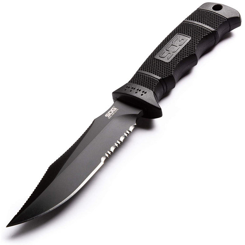 SOG Seal Pup Elite 4.75 Inch Survival Tactical Knife w/ Kydex Sheath, Black TiNi