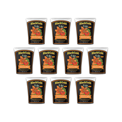 SunGro Black Gold Natural Organic Potting Soil w/ Fertilizer, 2 Cu Ft (10 Pack)