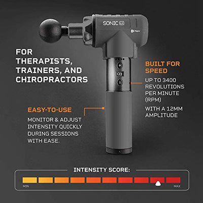 Lifepro Sonic LX Professional Percussion Massage Gun with 8 Attachments, Black