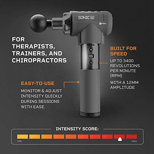 Lifepro Sonic LX Professional Percussion Massage Gun with 8 Attachments, Black