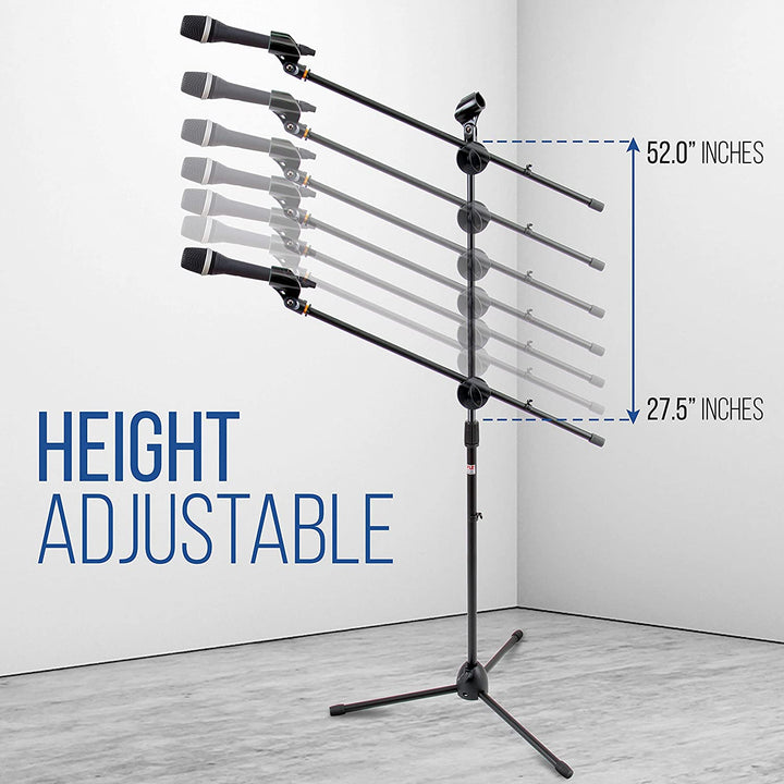Pyle Pro Adjustable Universal Microphone Tripod Stands with Carry Bag, Set of 2 - VMInnovations