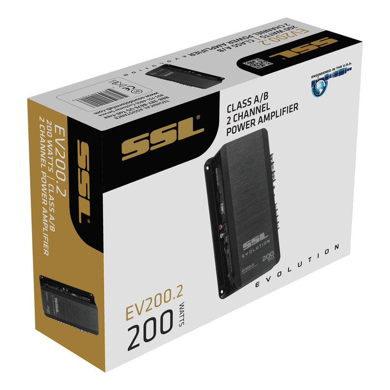 SOUNDSTORM EV200.2 Evolution 200 Watt 2-Channel Full Range Car Amplifier, Black