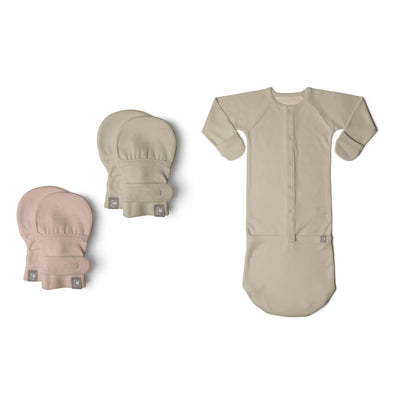 Goumikids 0-3M Baby Sleeper Gown Pajamas and No Scratch Infant Mittens (2 Pairs) - VMInnovations