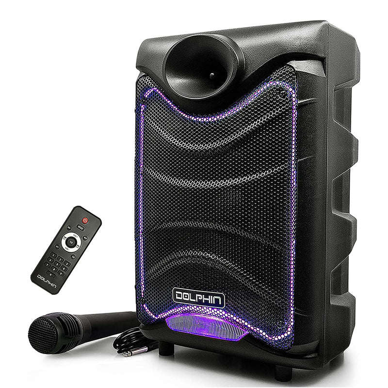 Dolphin Portable Bluetooth Speaker with Lights and Handheld Microphone (Used)