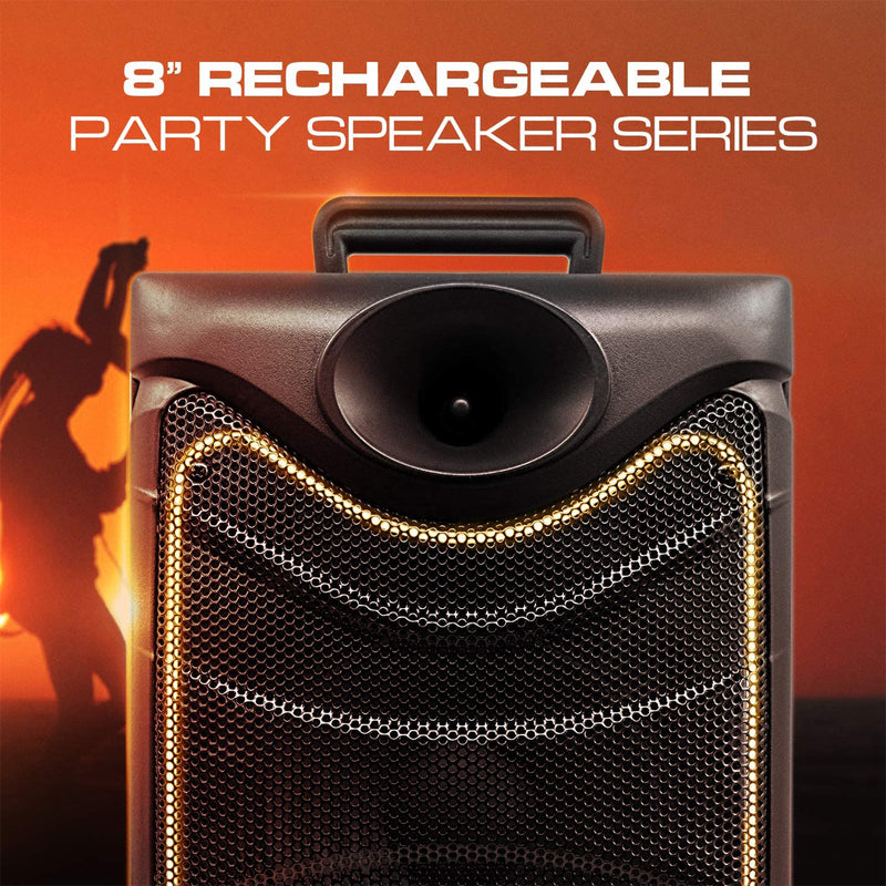 Dolphin SP-850RBT Portable Bluetooth Speaker with Lights and Handheld Microphone