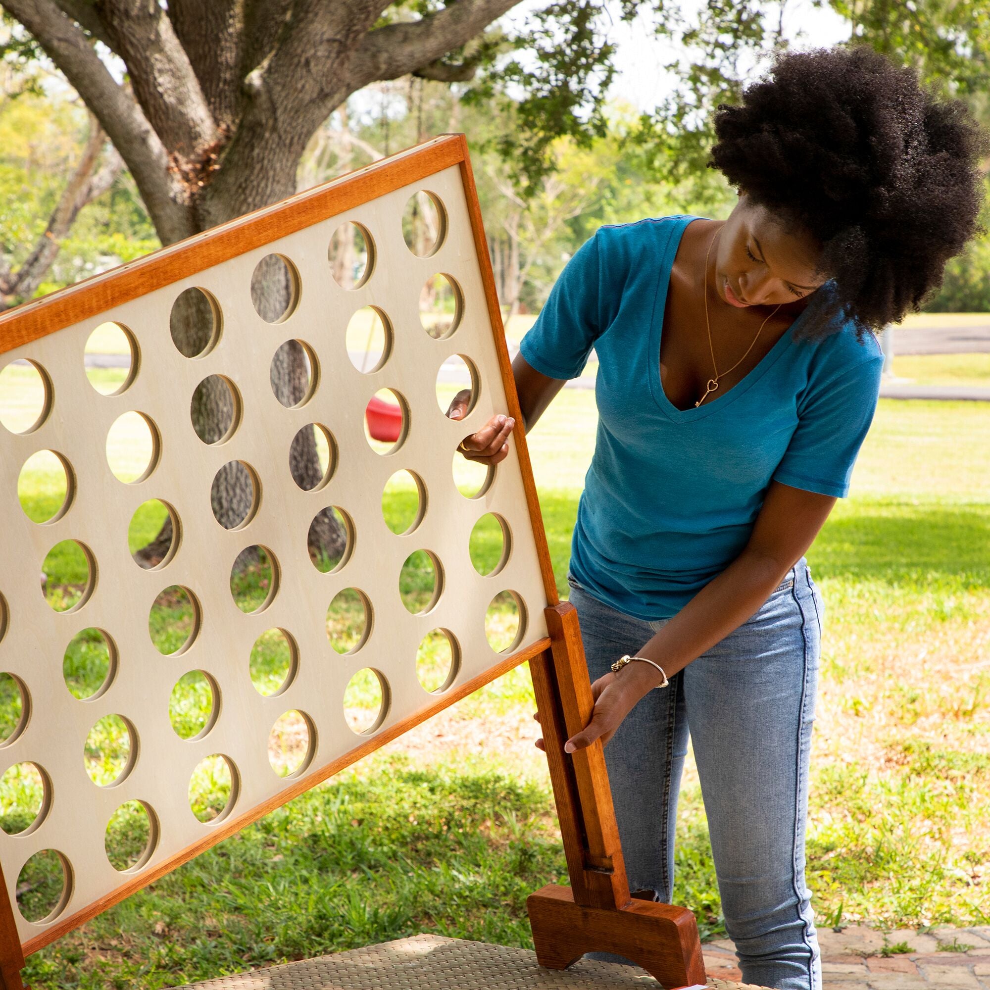 Lancaster Gaming Company 4 In A Row Wooden Game Set & Giant Tumbling Tower Set - VMInnovations