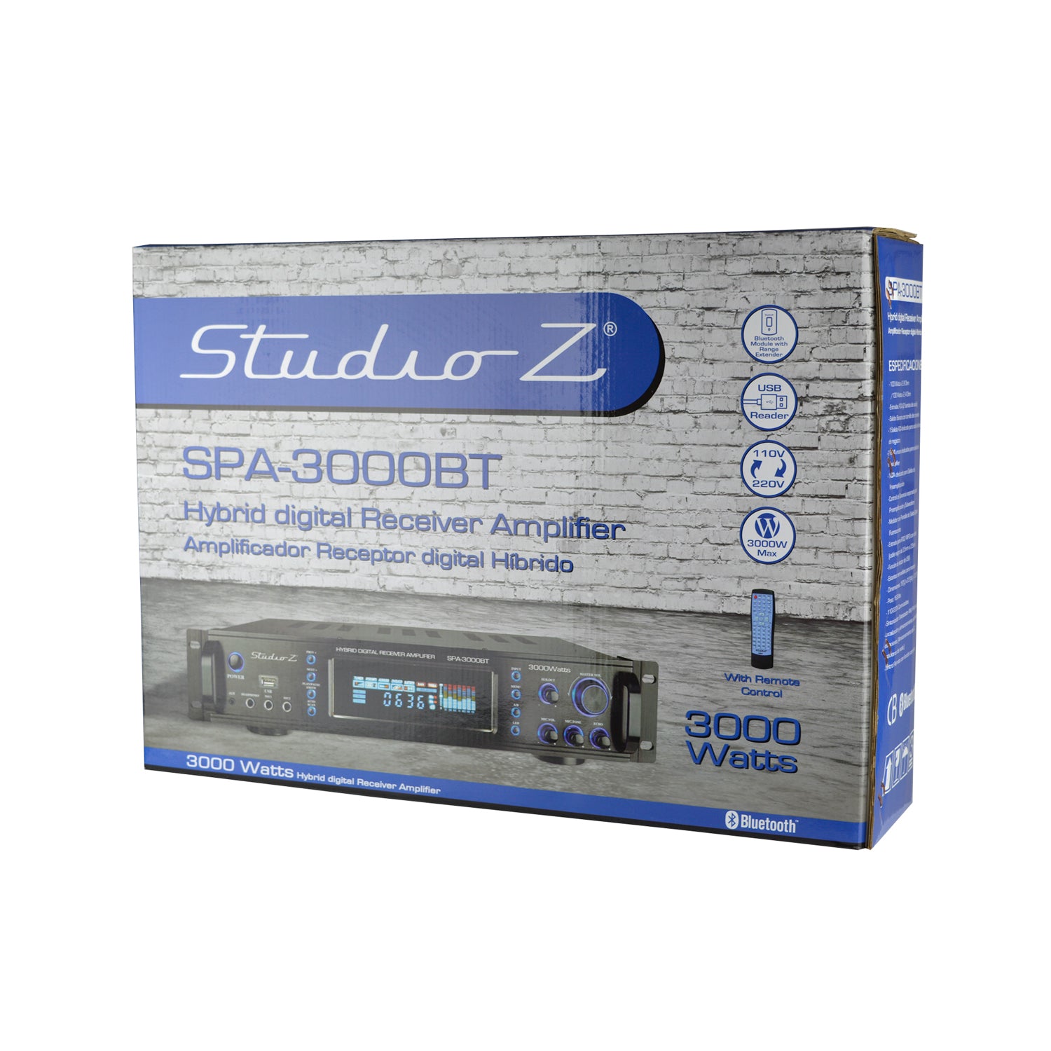 Studio Z Digital Home Audio Hybrid Radio Receiver 2 Channel Amplifier (2 Pack)
